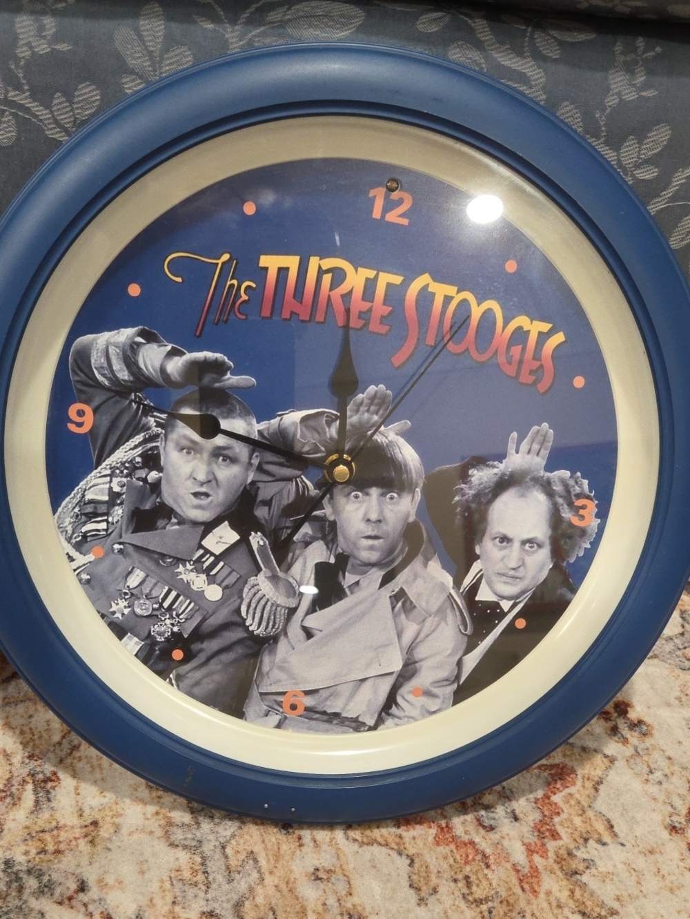 Blue The Three Stooges Wall Clock with Retro Artwork
